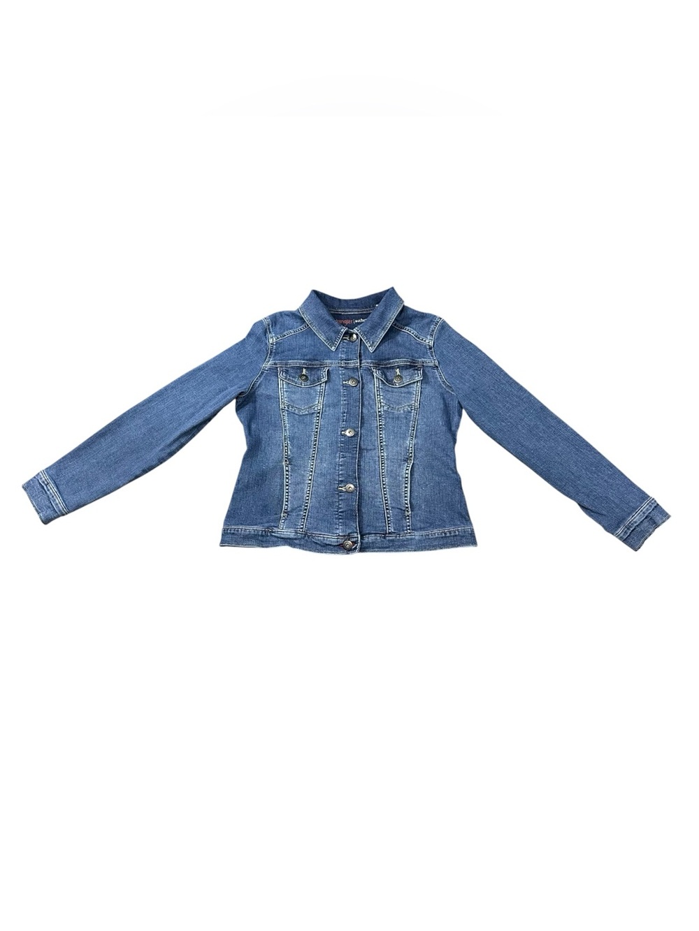 Wrangler Authentics Women’s Large Stretch Denim Jean Jacket Medium Wash Blue